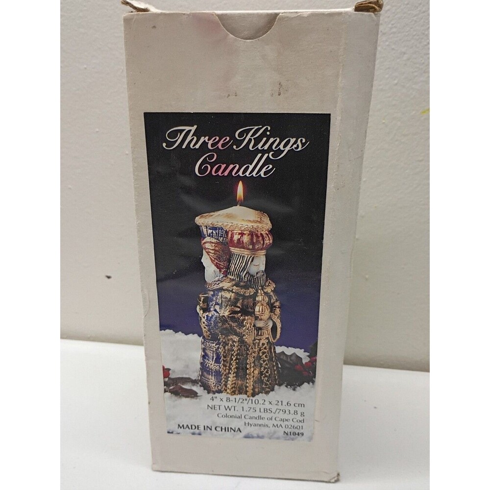 Vintage Three King's Candle Christmas Wise Men Religious 8.5"